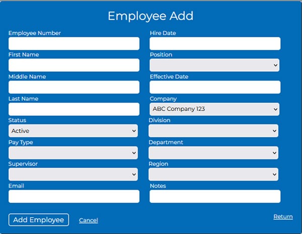 Add employee form