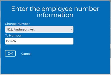 Employee numbers can be changed